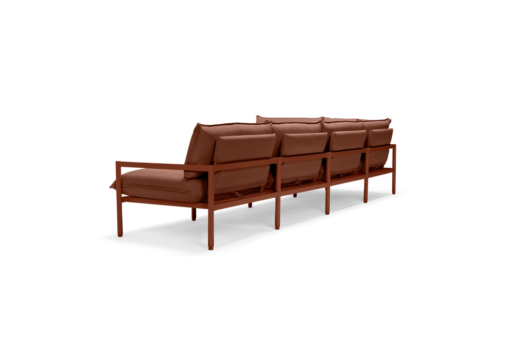 Terra Sectional, in Rust, rear view