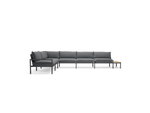 Terra Sectional with small End Table, in Charcoal, front view