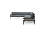 Terra Sectional with small End Table, in Charcoal, profile view
