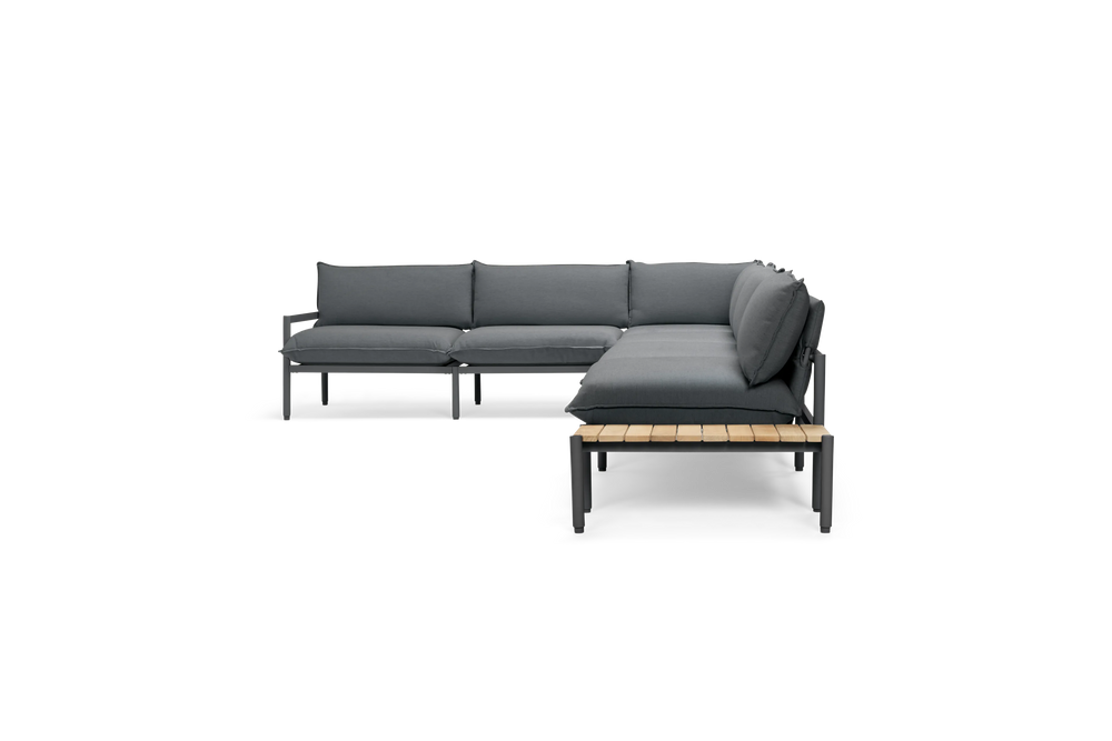 Terra Sectional with small End Table, in Charcoal, profile view