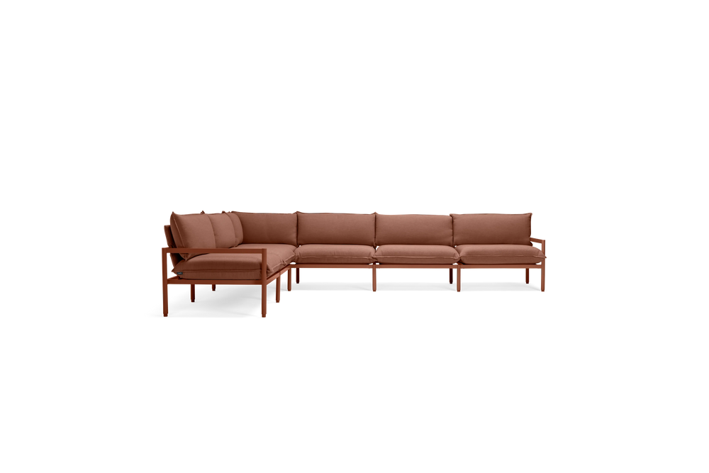 Terra Sectional, in Rust, front view