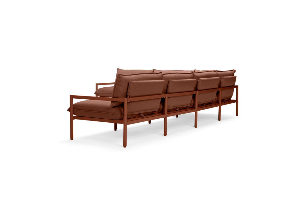 Terra Sectional, in Rust, rear view