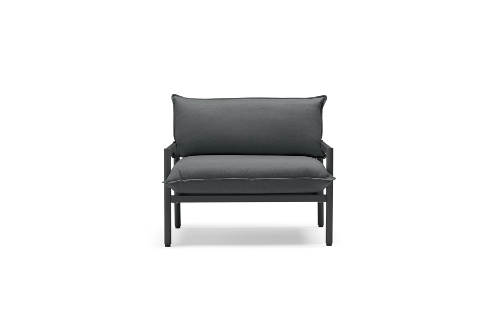 Terra Chair, in Charcoal, front view