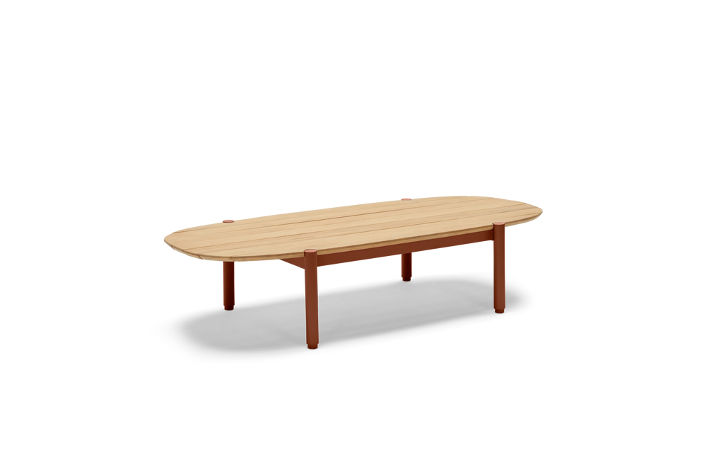 Terra Coffee Table, in Rust, three-quarter view