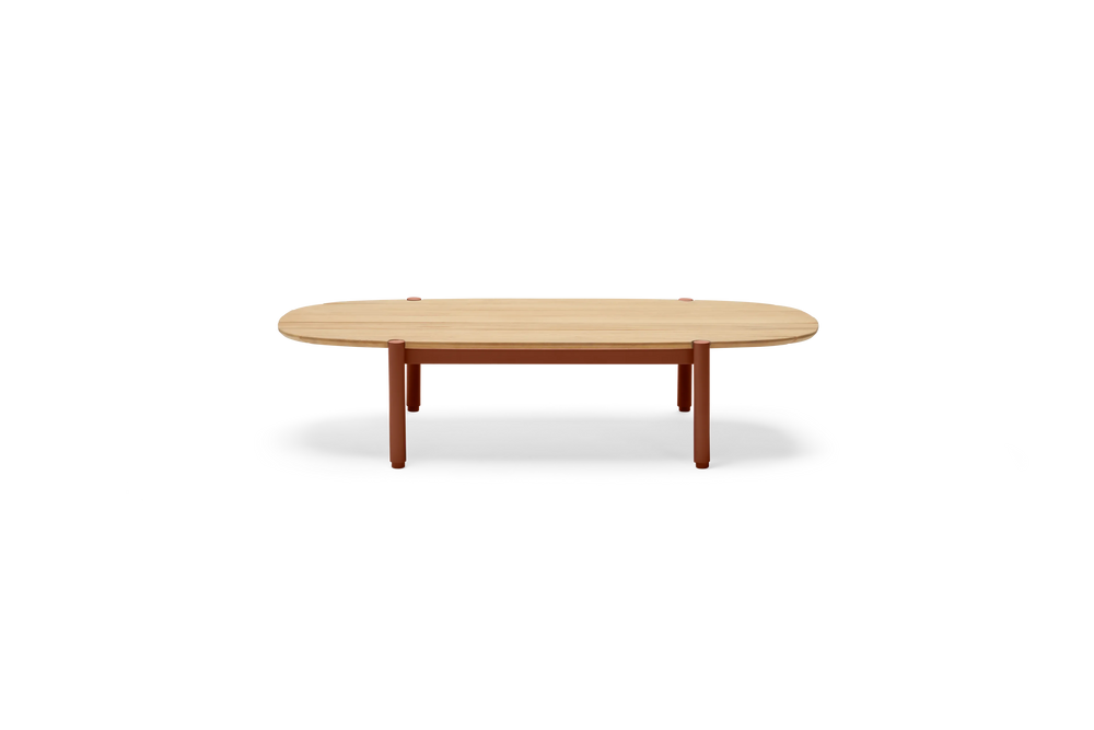 Terra Coffee Table, in Rust, front view