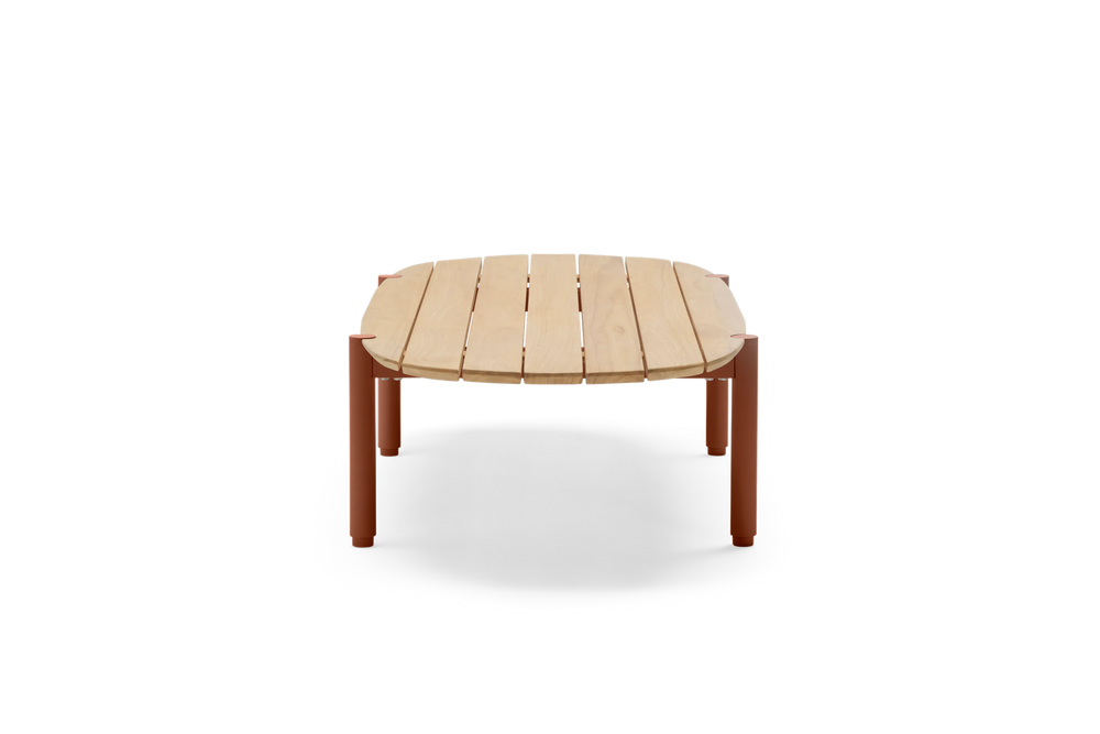 Terra Coffee Table, in Rust, profile view