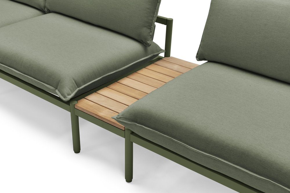 Terra In Line Half Table, small, in Olive, three-quarter view
