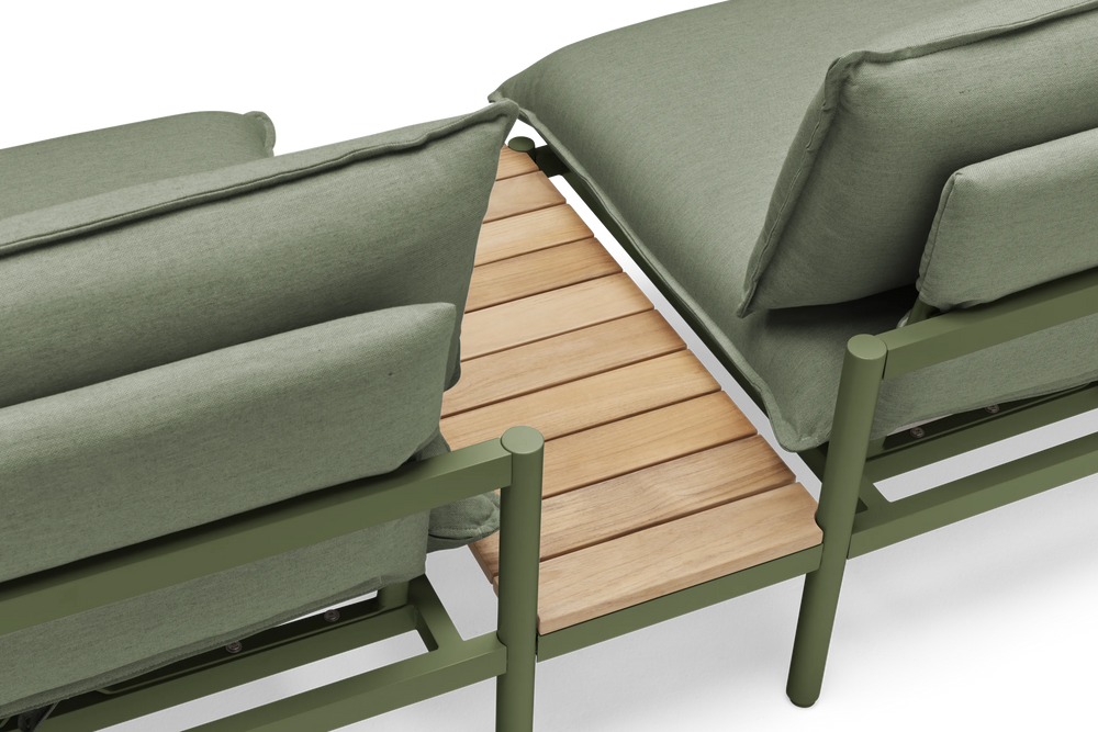 Terra In Line Half Table, small, in Olive, rear view