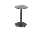 Terra Side Table, in Charcoal, back view