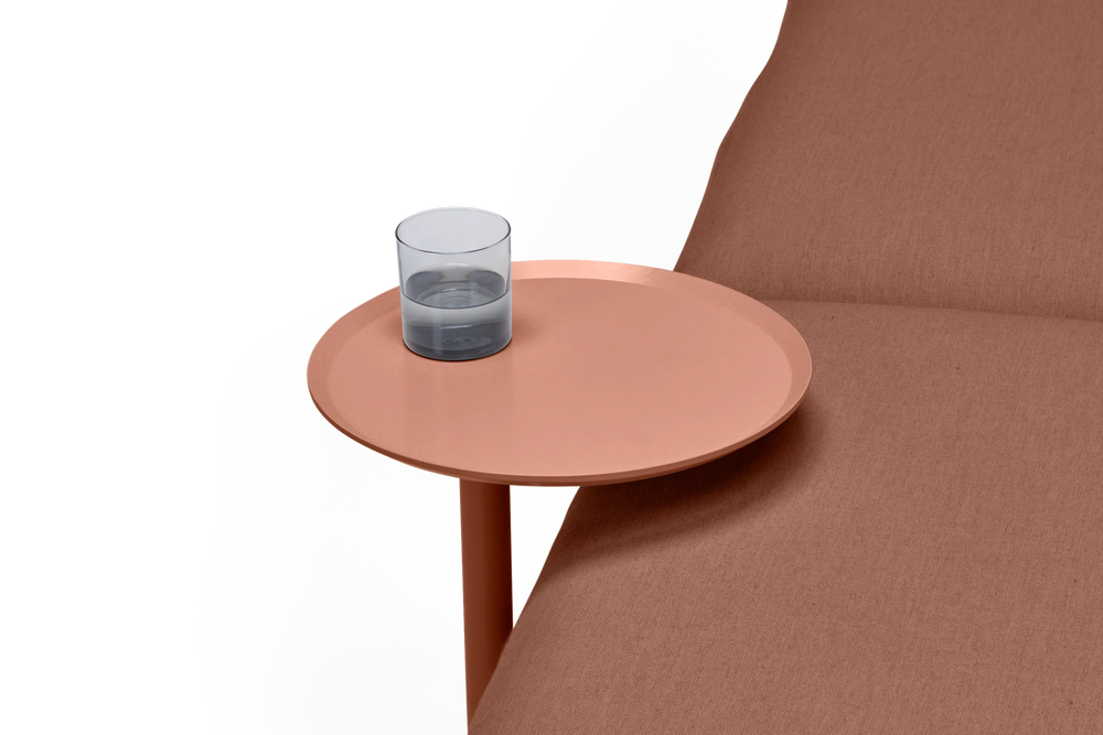 Terra Side Table, in Rust, detail view