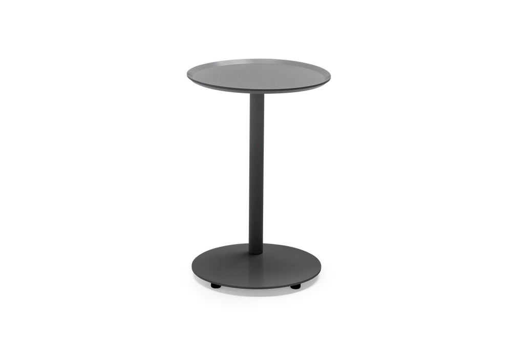 Terra Side Table, in Charcoal, front view