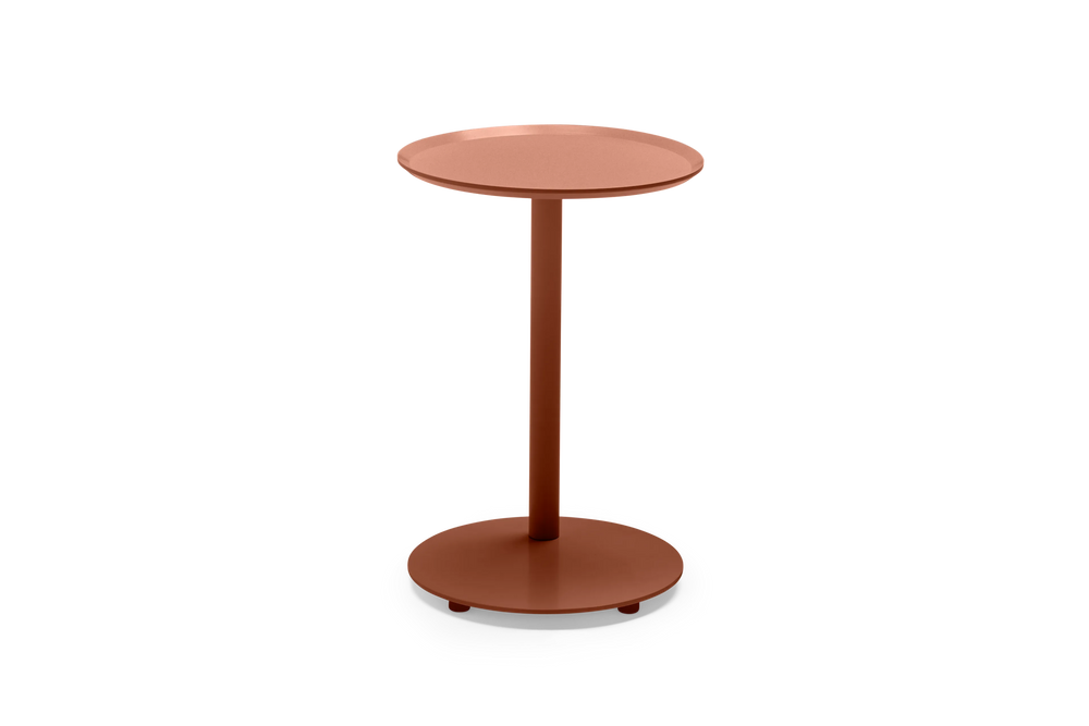 Terra Side Table, in Rust, front view