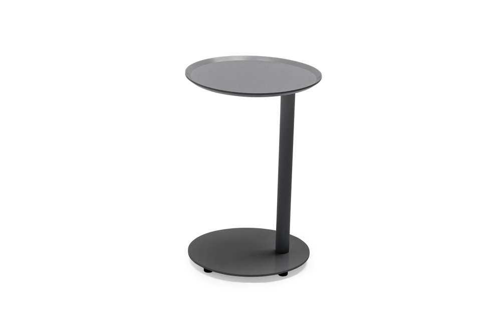 Terra Side Table, right-facing, in Charcoal