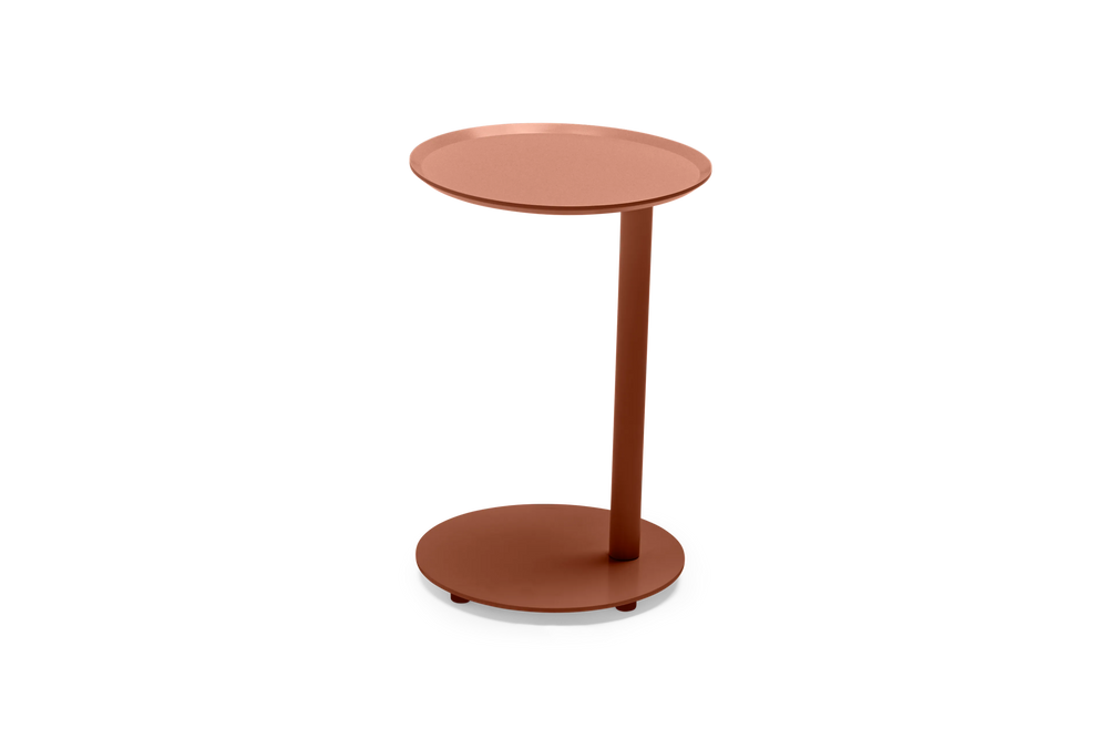 Terra Side Table, right-facing, in Rust