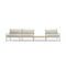 Terra Sofa with large In-line Table, in Putty, front view