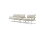 Terra Sofa with small In-line Table, in Putty, three-quarter view