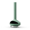 Neighbor Totem Chiminea, a sculptural enameled-steel outdoor fireplace with a rounded firebox and tall chimney on tripod legs in agave sage green enamel finish, three-quarter angle view.