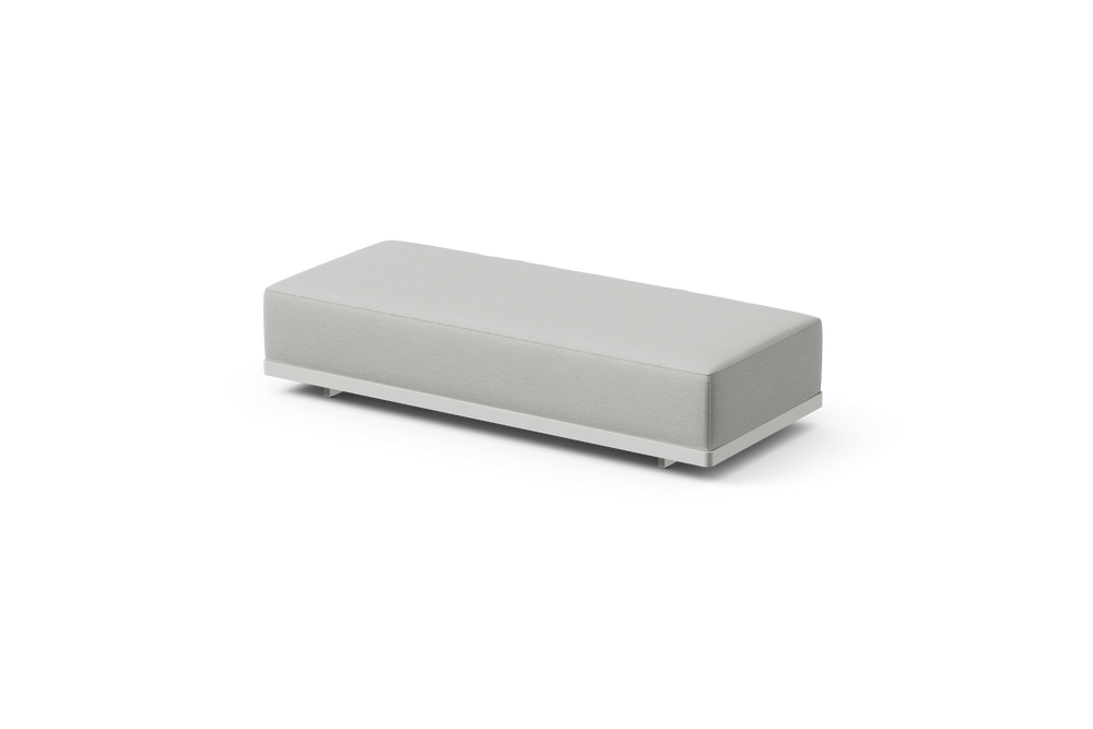Workaround Bench – White | Sunbrella Nurture Pebble – image 1