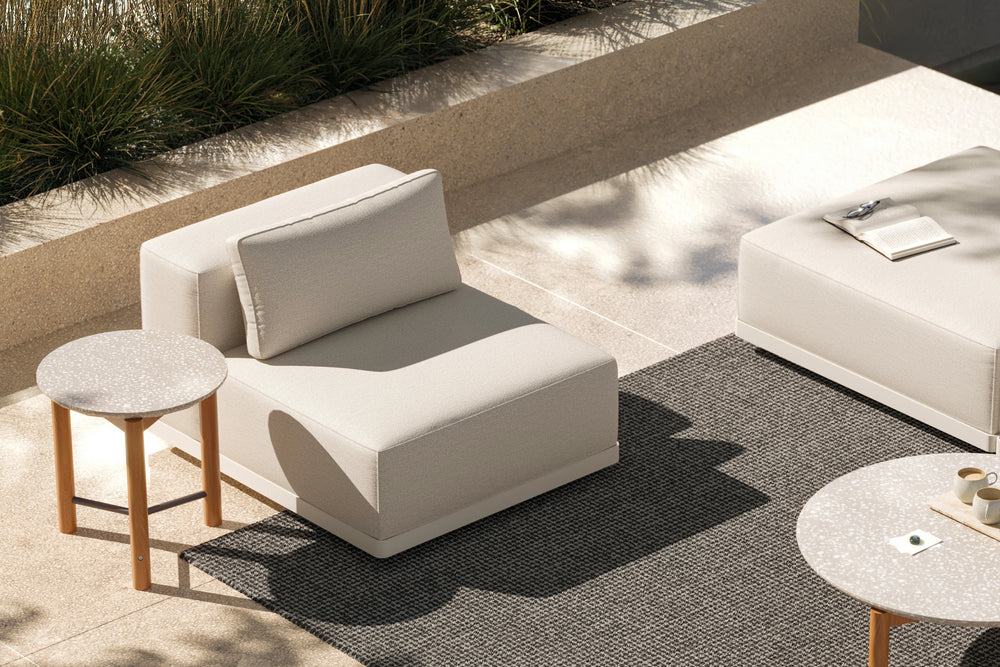 Workaround Chair – White | Sunbrella Nurture Pebble / Cushion – image 8