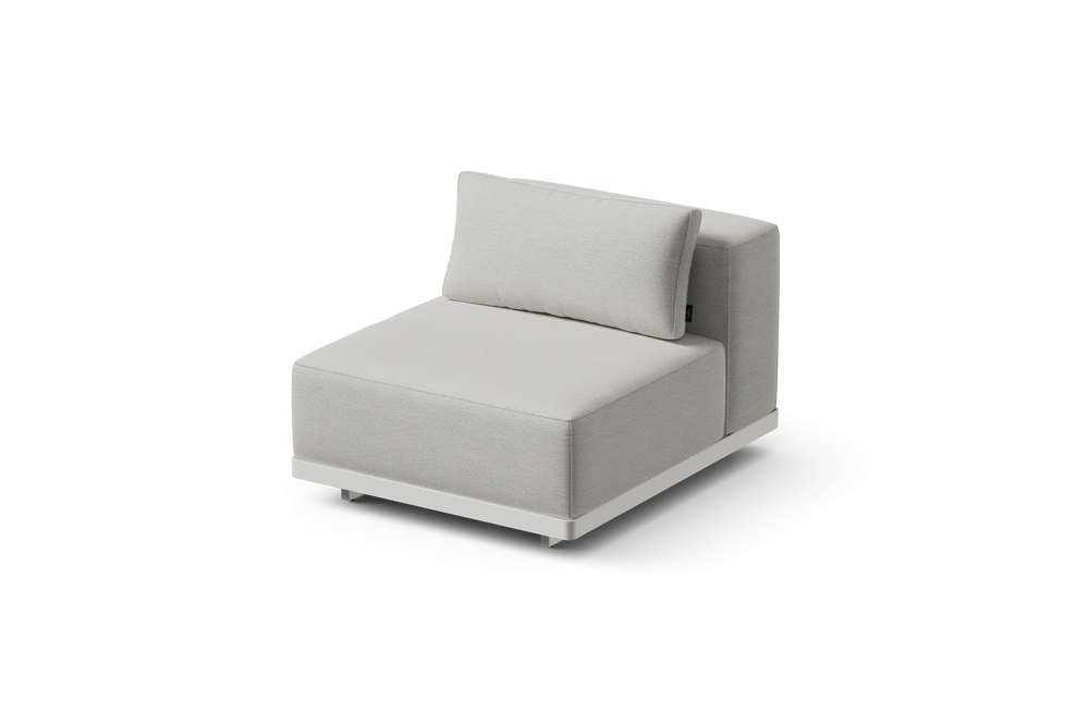 Workaround Chair – White | Sunbrella Nurture Pebble / Cushion – image 1