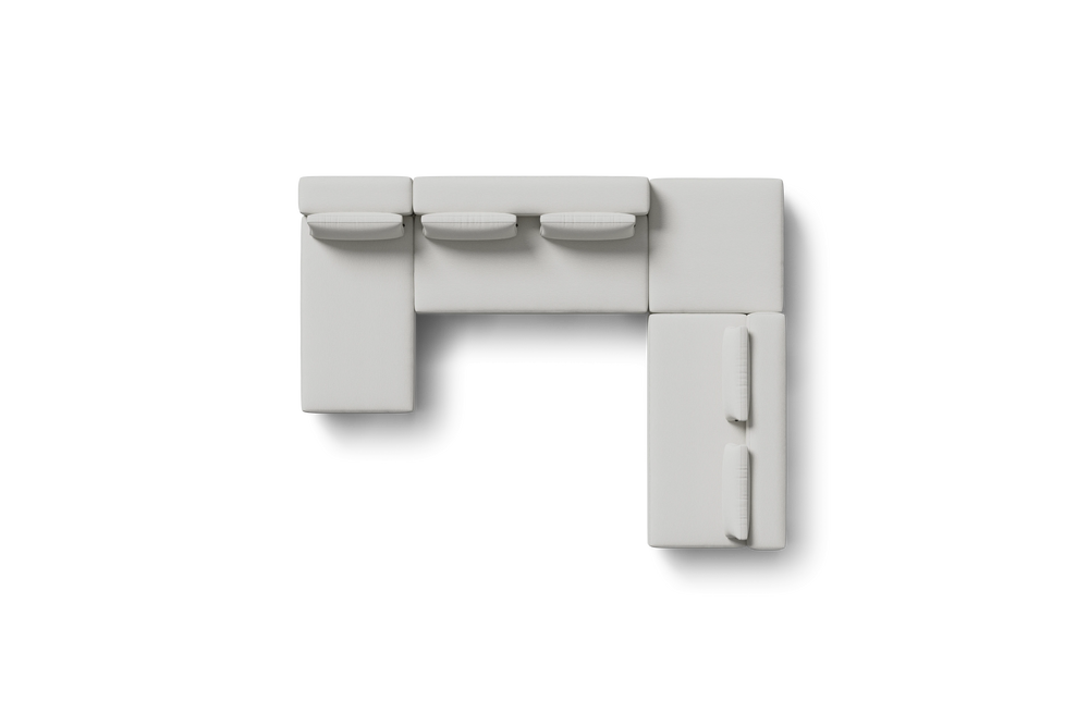 Workaround Chaise Sectional – White | Sunbrella Nurture Pebble / Cushion – image 8