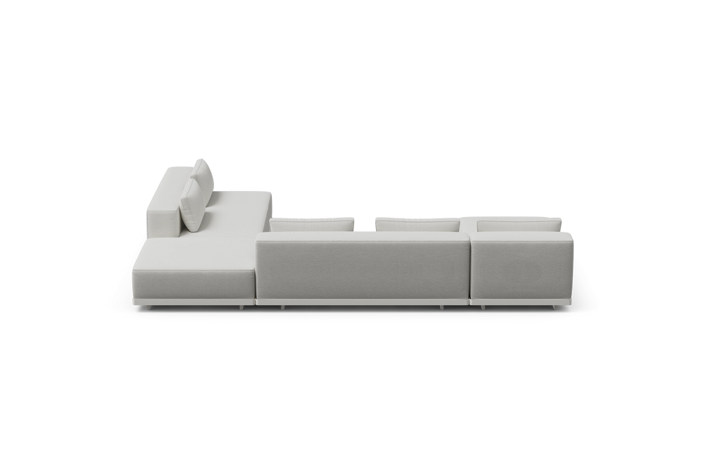 Workaround Chaise Sectional – White | Sunbrella Nurture Pebble / Cushion – image 4