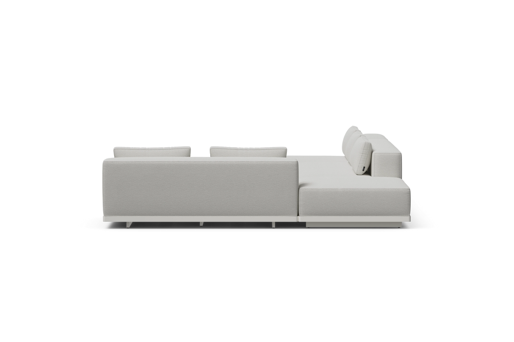Workaround Chaise Sectional – White | Sunbrella Nurture Pebble / Cushion – image 3