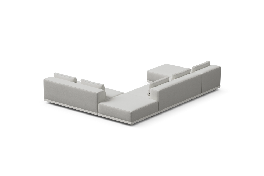 Workaround Chaise Sectional – White | Sunbrella Nurture Pebble / Cushion – image 5