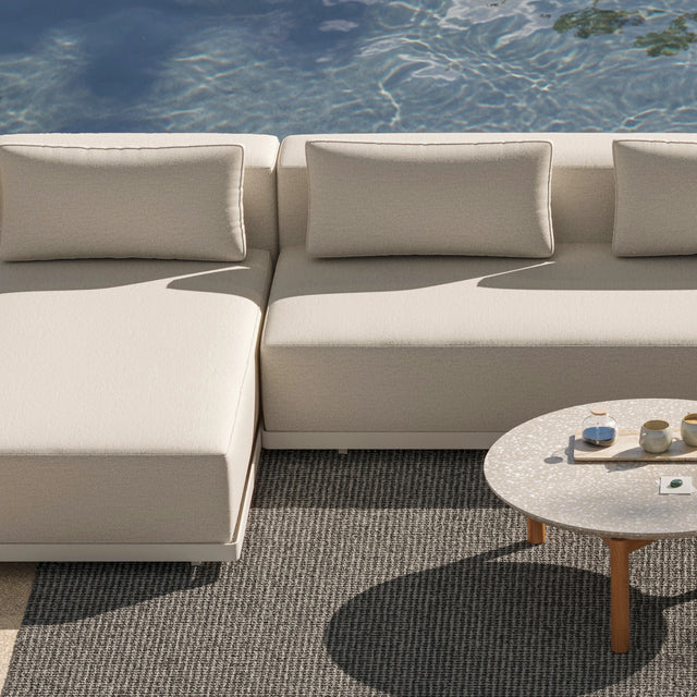 Workaround Chaise Sectional - White | Sunbrella Nurture Pebble / Planter, alternate view
