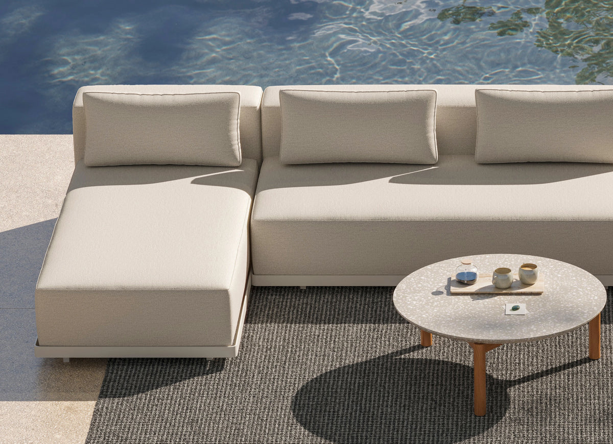 Workaround Chaise Sectional - White | Sunbrella Nurture Pebble / Planter, alternate view