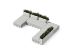 Workaround Chaise Sectional – White | Sunbrella Nurture Pebble / Planter – image 6