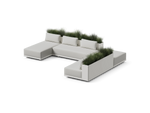 Workaround Chaise Sectional – White | Sunbrella Nurture Pebble / Planter – image 1