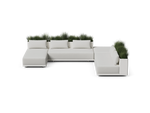 Workaround Chaise Sectional – White | Sunbrella Nurture Pebble / Planter – image 2
