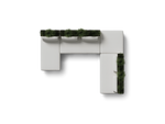 Workaround Chaise Sectional – White | Sunbrella Nurture Pebble / Planter – image 8