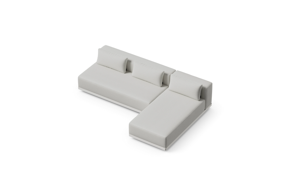Workaround Chaise Sofa – White | Sunbrella Nurture Pebble / Cushion – image 5