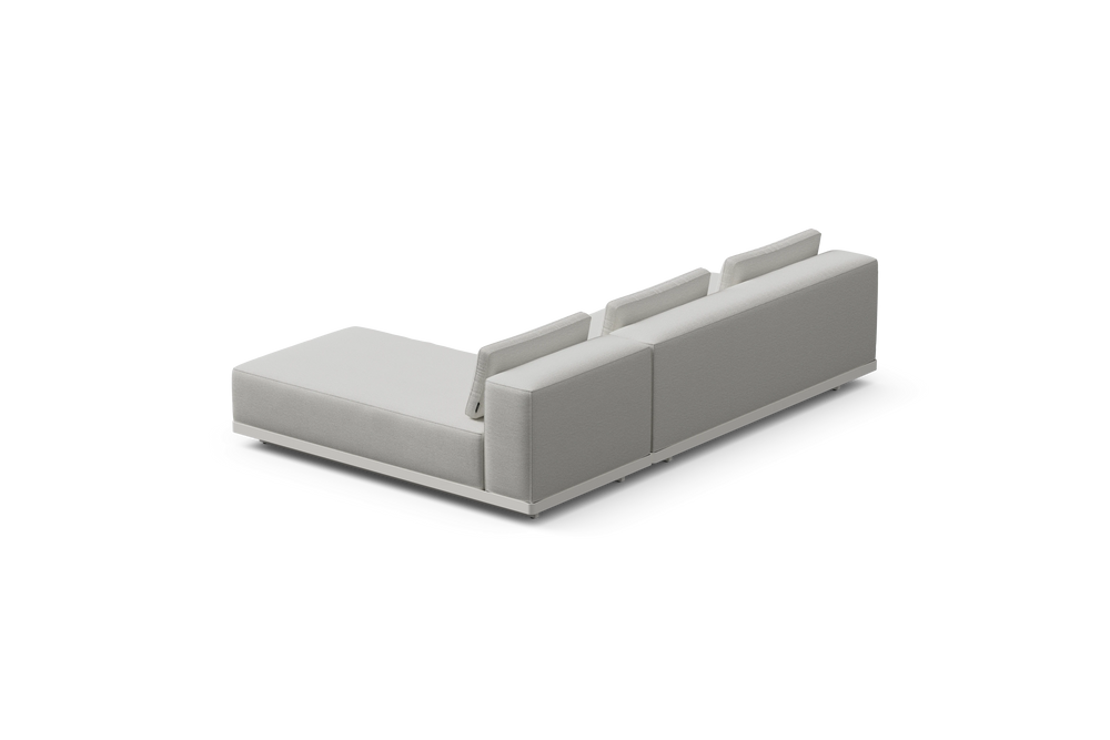 Workaround Chaise Sofa – White | Sunbrella Nurture Pebble / Cushion – image 3