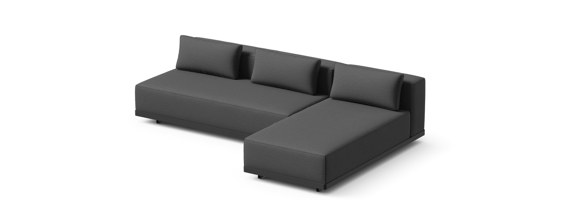 Workaround Chaise Sofa - Charcoal | Sunbrella Nurture Charcoal / Cushion