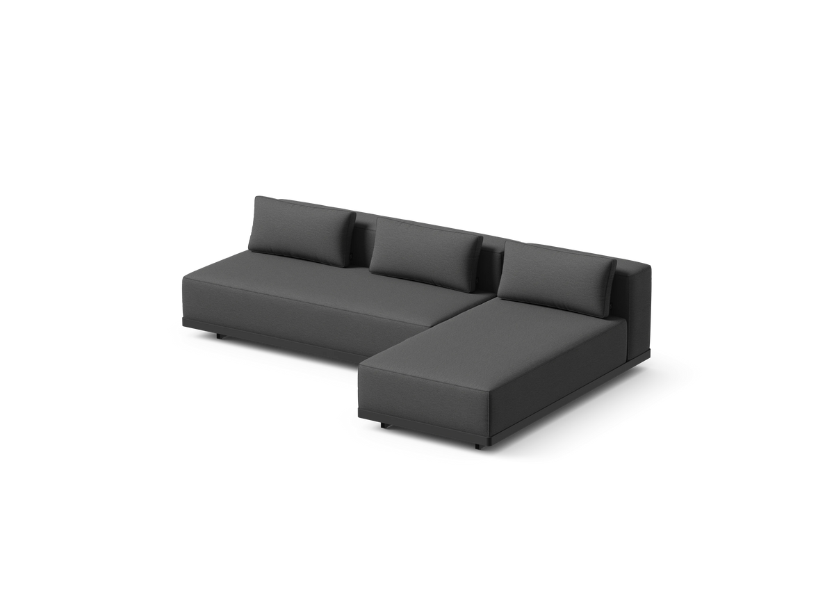 Workaround Chaise Sofa - Charcoal | Sunbrella Nurture Charcoal / Cushion