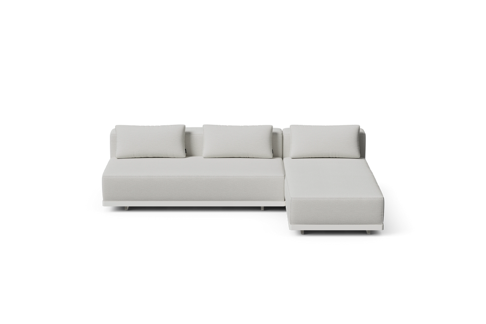 Workaround Chaise Sofa – White | Sunbrella Nurture Pebble / Cushion – image 2