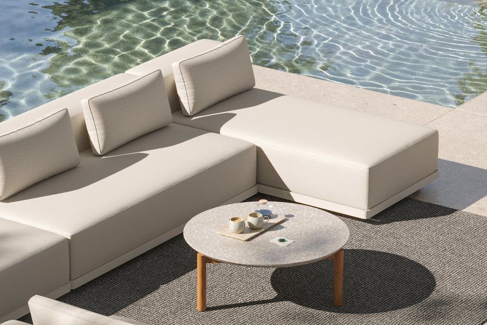 Workaround Chaise Sofa – White | Sunbrella Nurture Pebble / Cushion – image 8