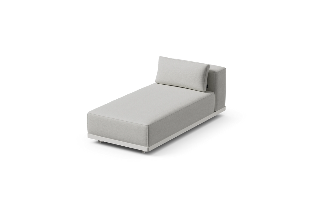 Workaround Chaise – White | Sunbrella Nurture Pebble / Cushion – image 1