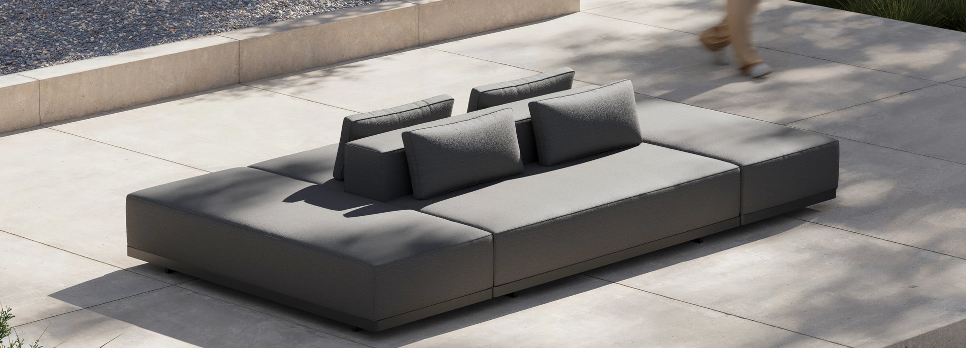 Workaround Island - White | Sunbrella Nurture Pebble / Cushion, alternate view