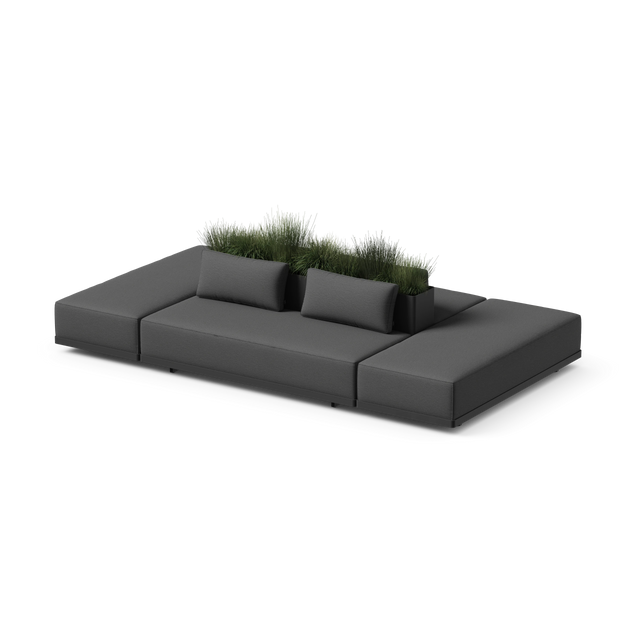 Workaround Island - Charcoal | Sunbrella Nurture Charcoal / Planter