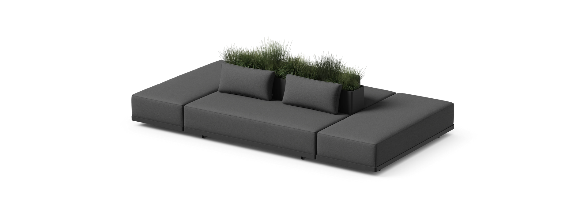 Workaround Island - Charcoal | Sunbrella Nurture Charcoal / Planter