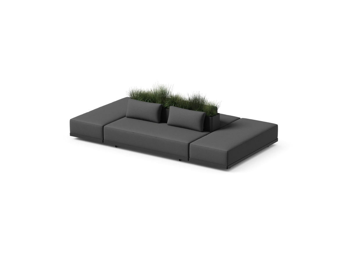 Workaround Island - Charcoal | Sunbrella Nurture Charcoal / Planter