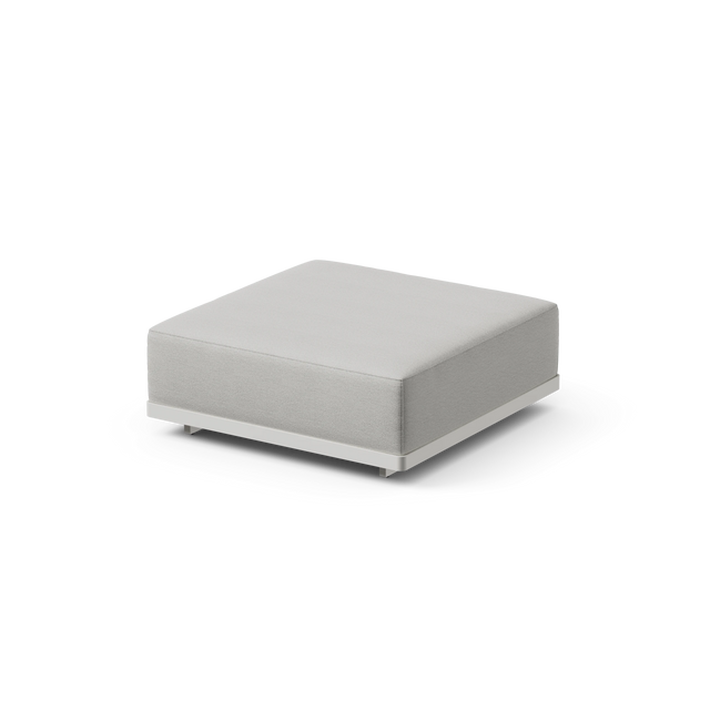 Workaround Ottoman - White | Sunbrella Nurture Pebble