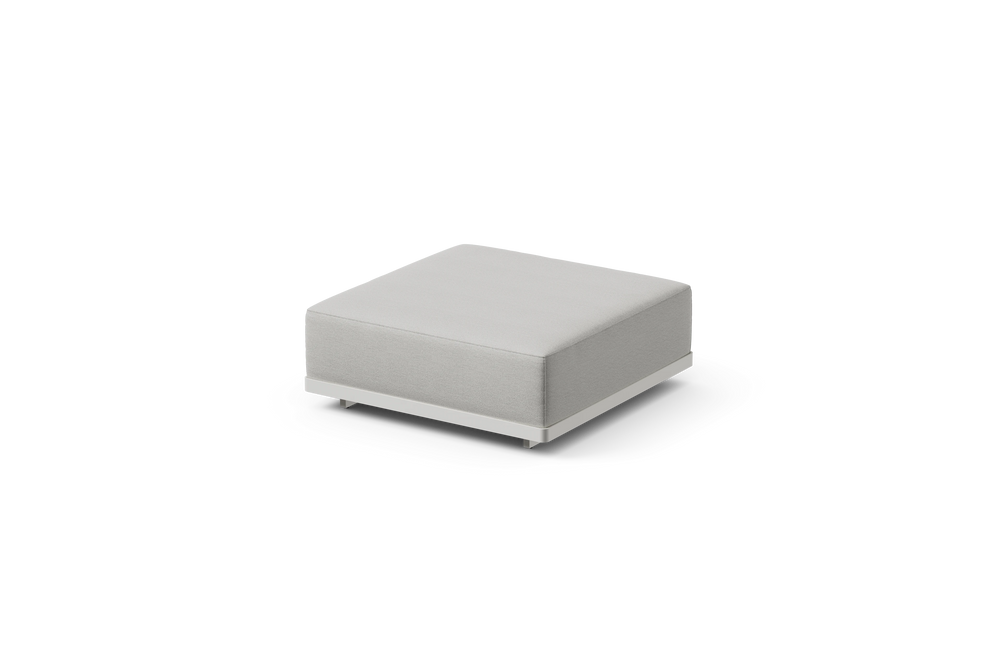 Workaround Ottoman – White | Sunbrella Nurture Pebble – image 1