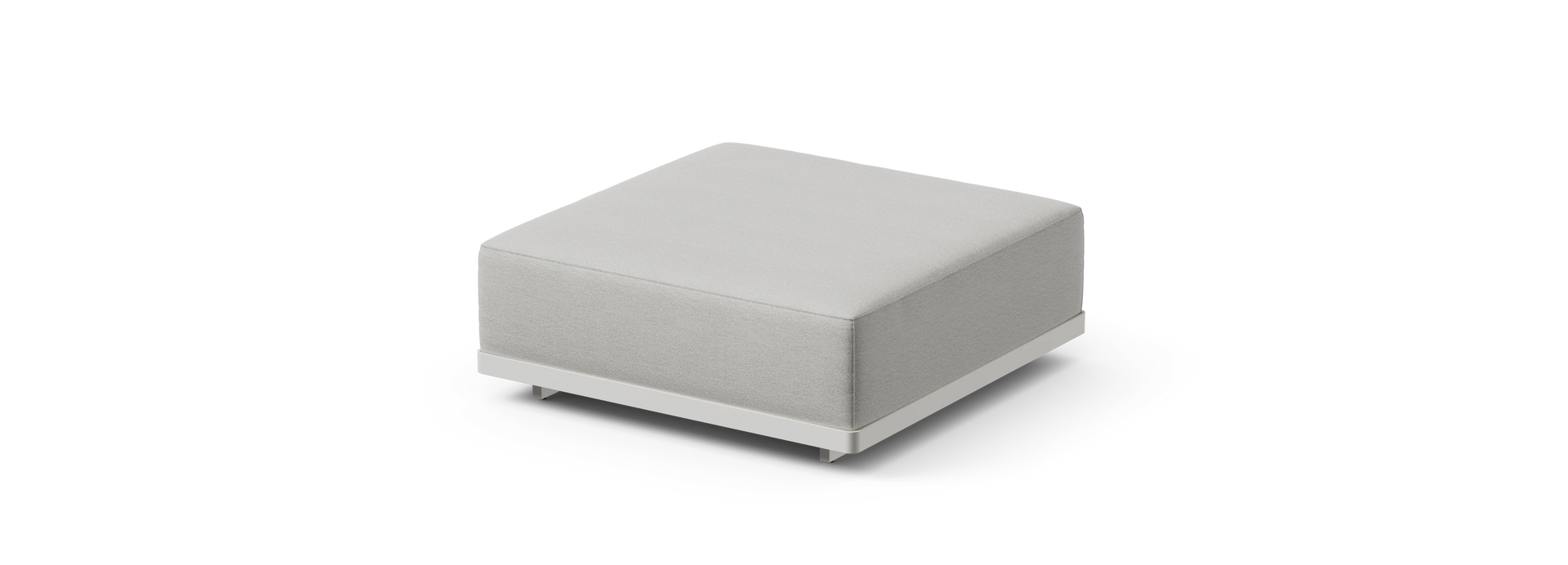 Workaround Ottoman - White | Sunbrella Nurture Pebble