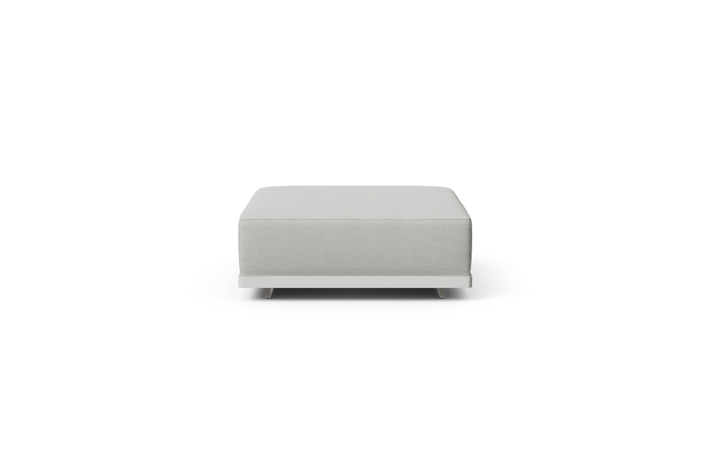 Workaround Ottoman – White | Sunbrella Nurture Pebble – image 2