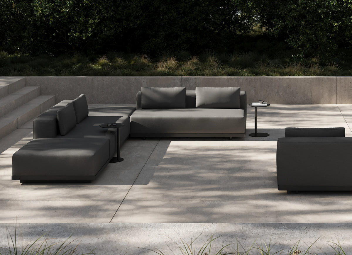Workaround Sectional - White | Sunbrella Nurture Pebble / L-Shape / Planter, alternate view